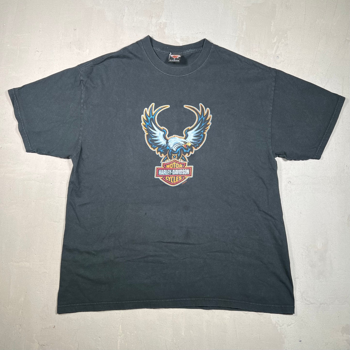 1998 Harley Davidson Eagle Black Tee Size XL USED v19181