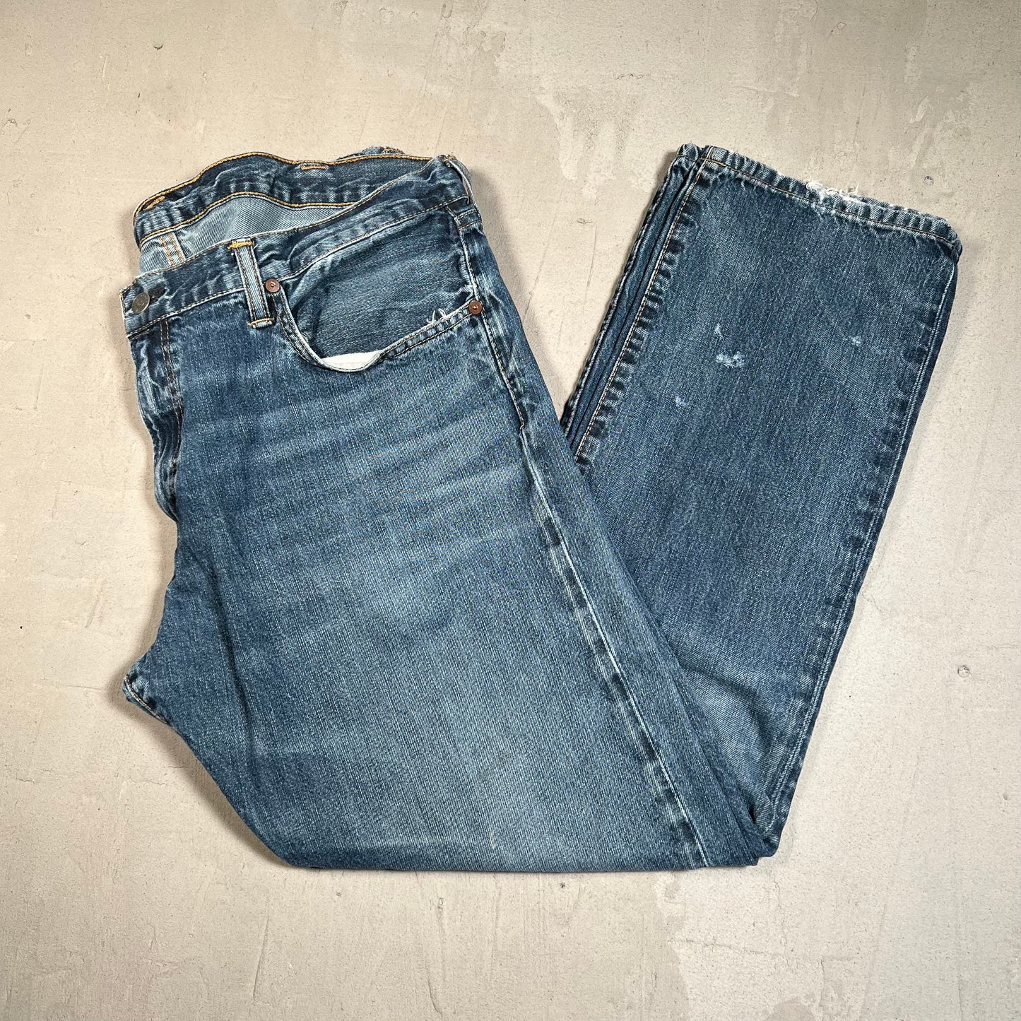 Y2K Polo Ralph Lauren Blue Denim Jeans Size 38 USED v19571