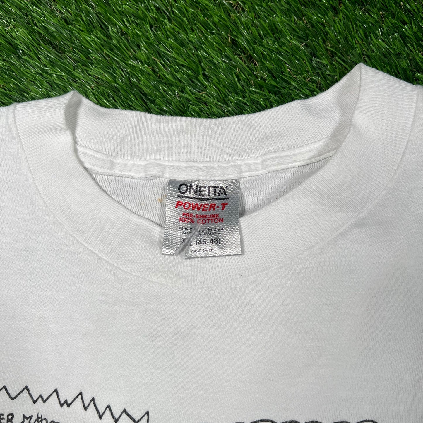 1990s Bart Simpson Saddam Hussein Cartoon White Tee Size XL USED v18690