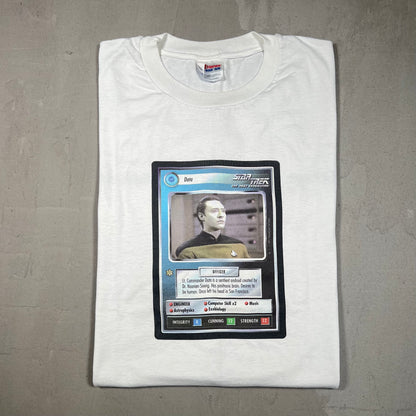 1998 Star Trek Trading Card White Tee Size XL USED v19132