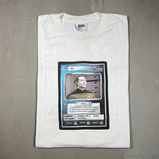 1998 Star Trek Trading Card White Tee Size XL USED v19132