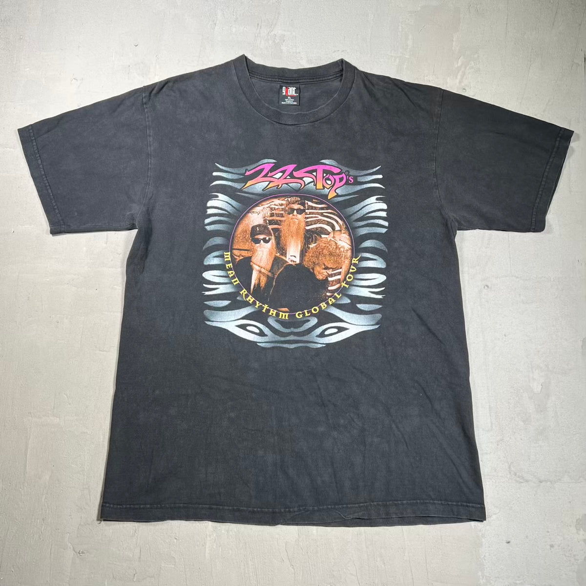 1997 ZZ Top Mean Rhythem Global Tour Black Tee Size XL USED v20098