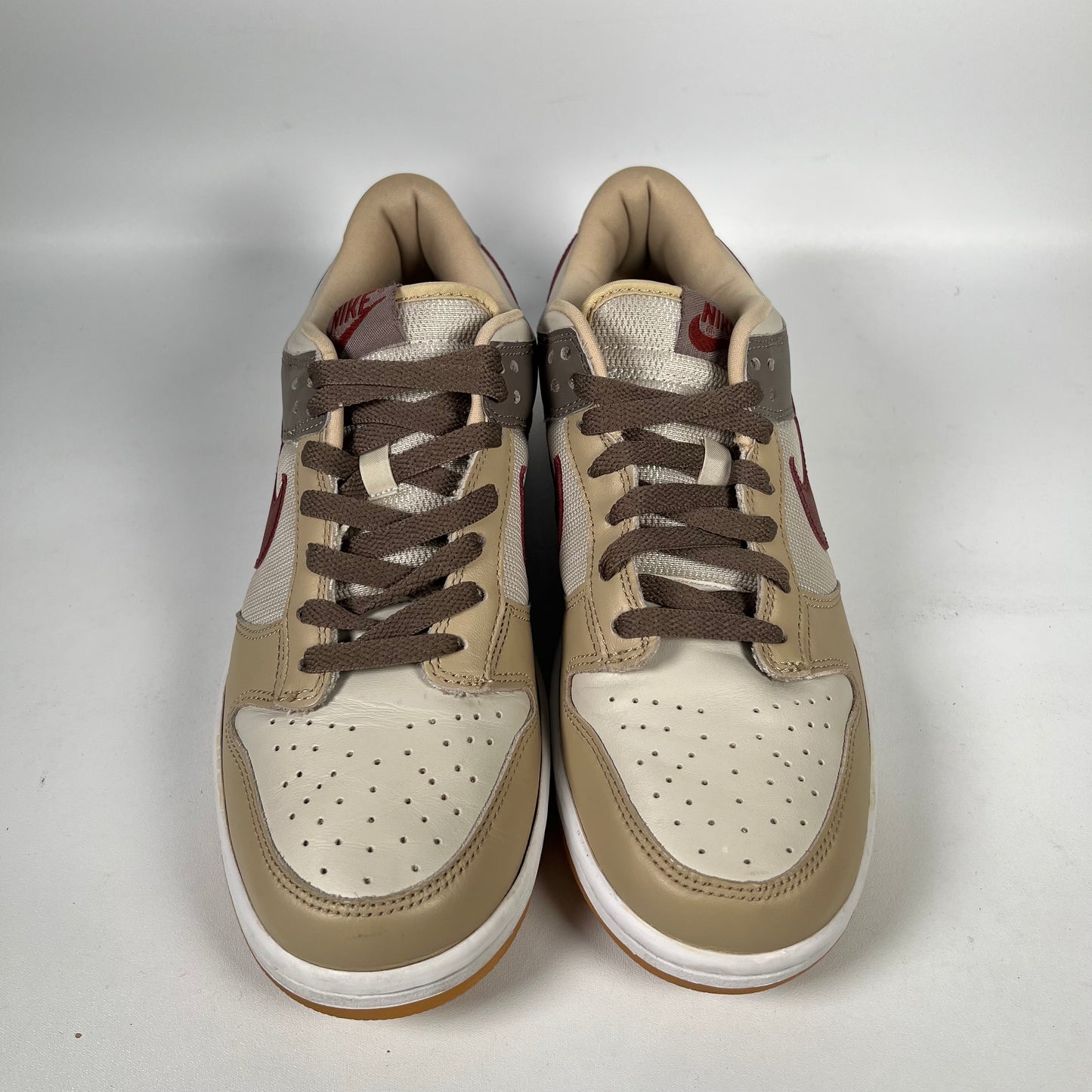 Nike Dunk Low Light Bone Rough Red (2003) Size 9.5 USED s19364
