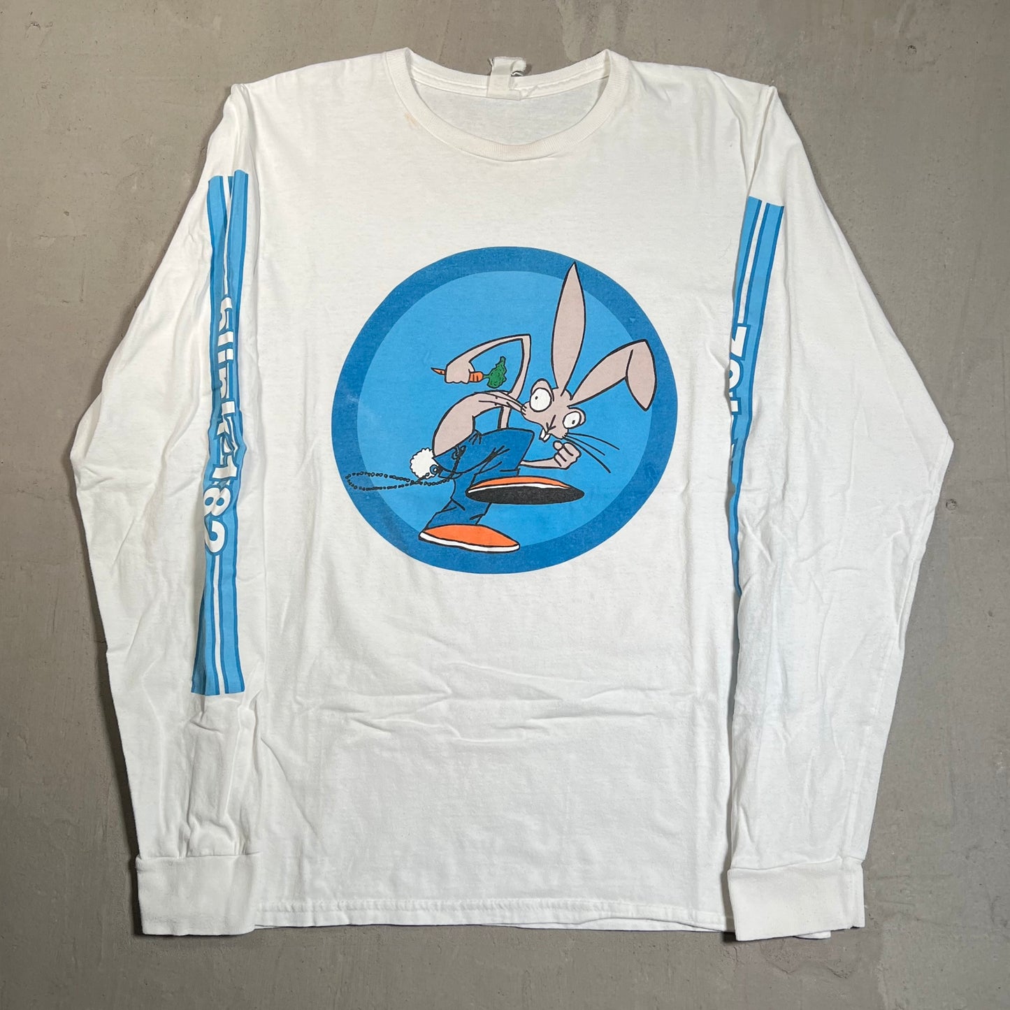 Y2K Blink 182 Bunny Rabbit Longsleeve White Size Medium USED v19378
