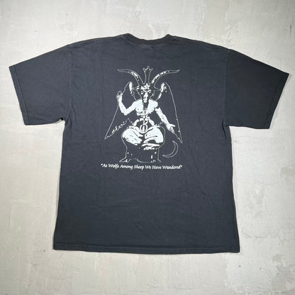 Y2K Darkthrone Wolf Among Sheep Black Tee Size XL USED v20165