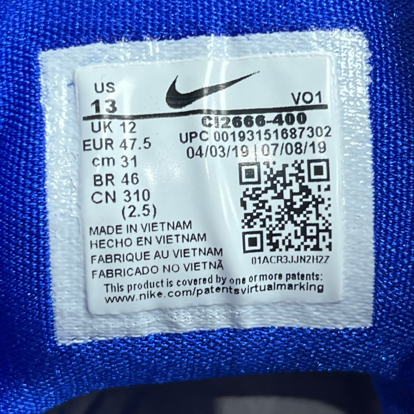 Nike PG 3 Nasa Apollo 14 (2019) Size 13 NEW s22147