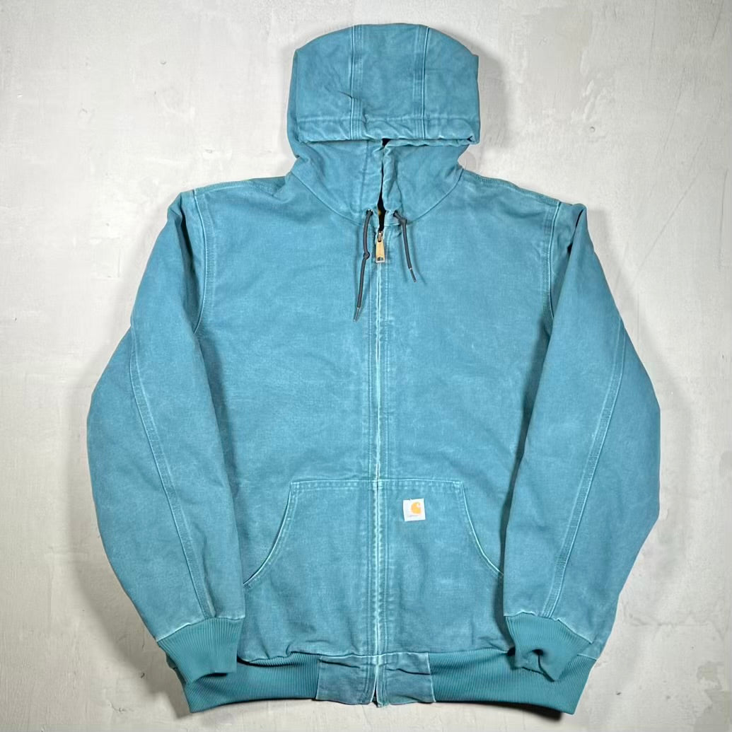 Y2K Carhartt Teal Active Hooded Jacket Size XL USED v20264