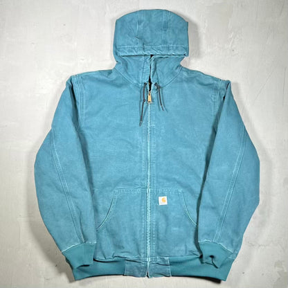 Y2K Carhartt Teal Active Hooded Jacket Size XL USED v20264