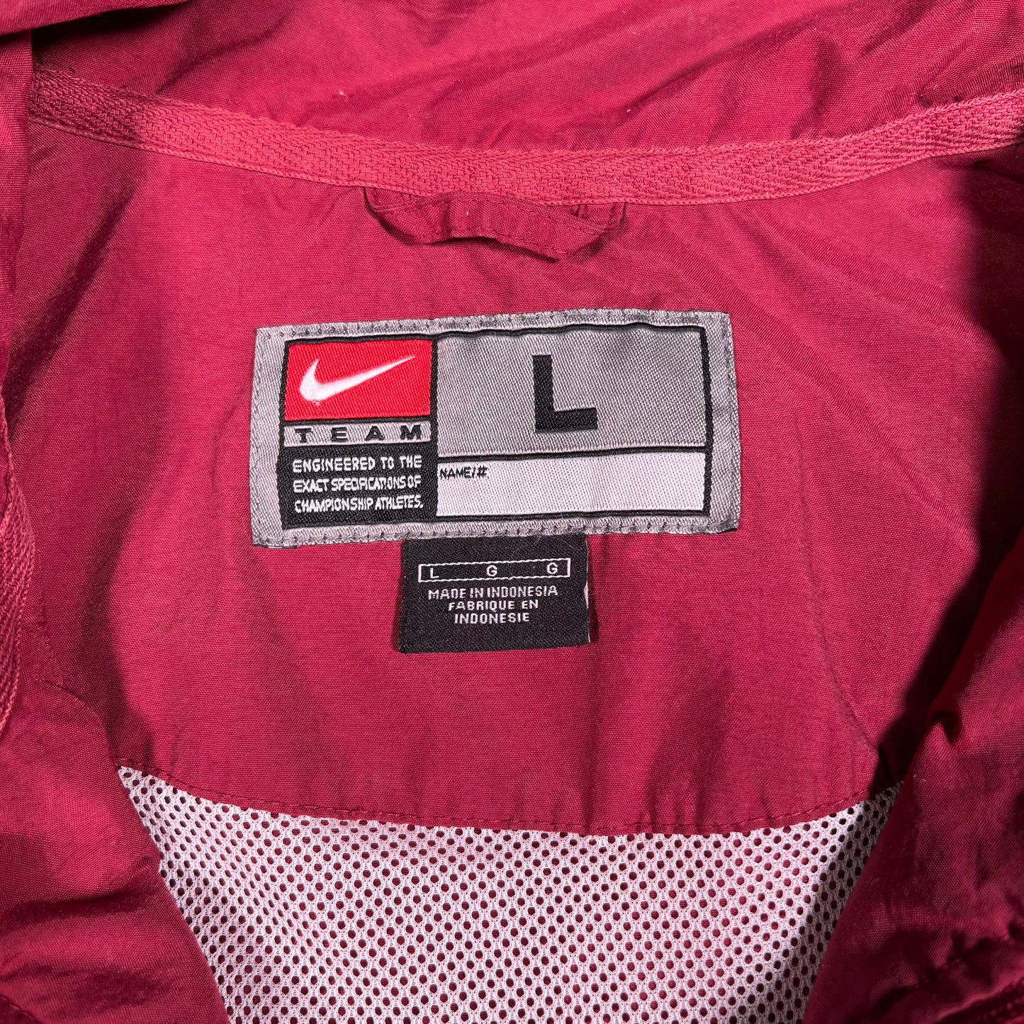 Y2K Nike Bloomfield Basketball Maroon Light Zip Up Jacket Size Large USED v17830