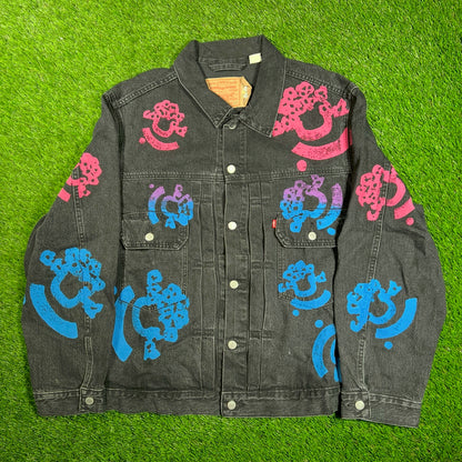 Denim Tears Levis Bstroy Black Jean Jacket Size XXL NEW x12133
