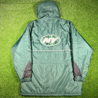 2010s Jets Chest Logo NY Back Logo Green Coach Jacket Size Large USED v16987