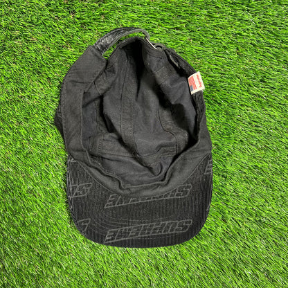Supreme Debossed Corduroy Repeat Black Camp Hat USED x16273