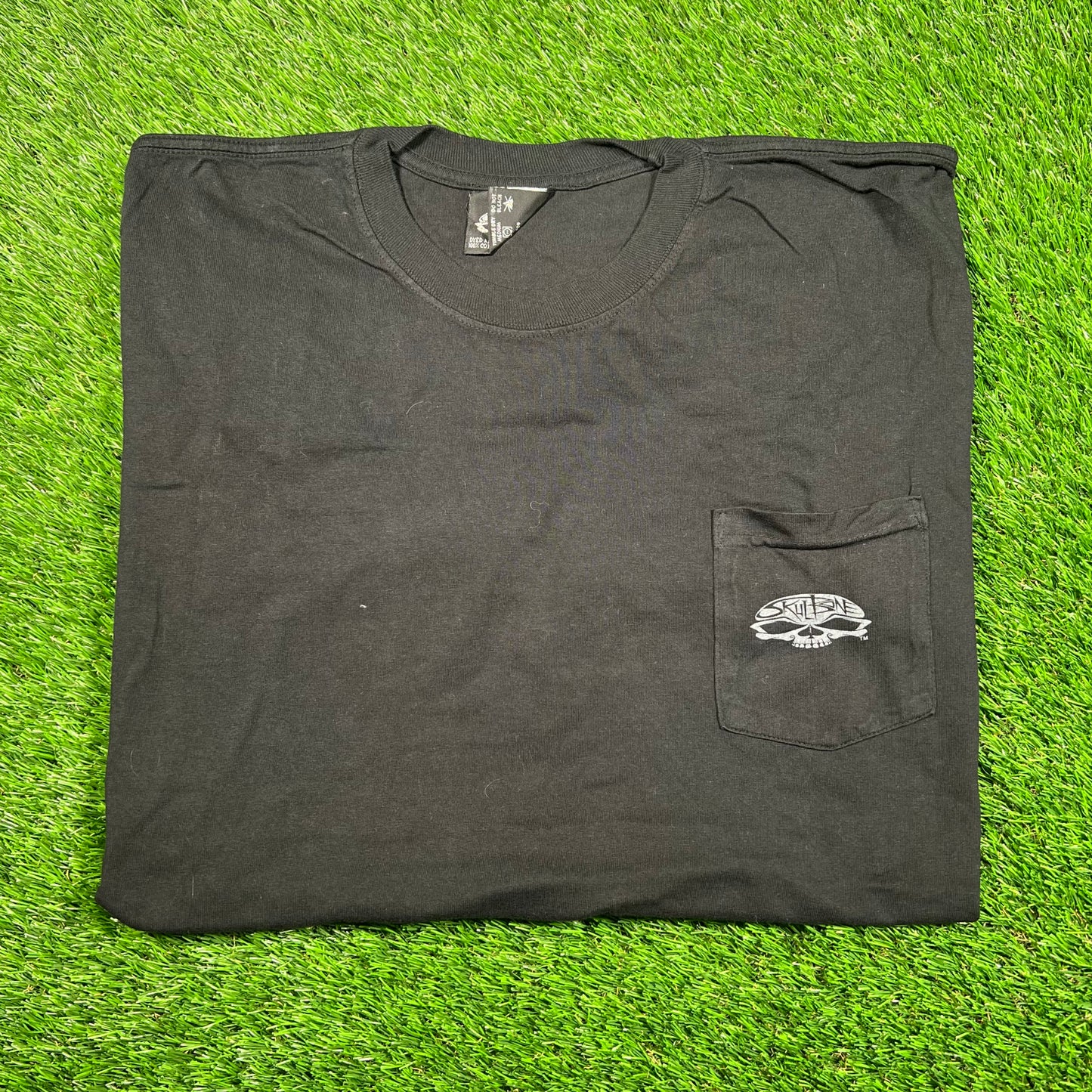 2007 Skull Bone Ghost Rider Flame Black Tee Size XL USED v18696