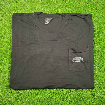 2007 Skull Bone Ghost Rider Flame Black Tee Size XL USED v18696