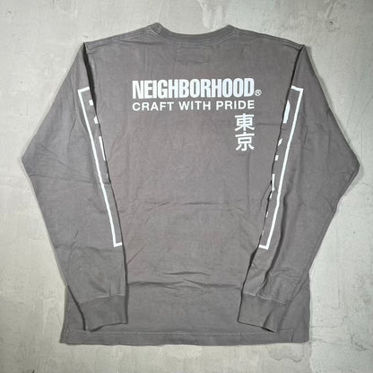 Neighborhood NERD No One Ever Really Dies Grey Longsleeve Size Medium USED x18117