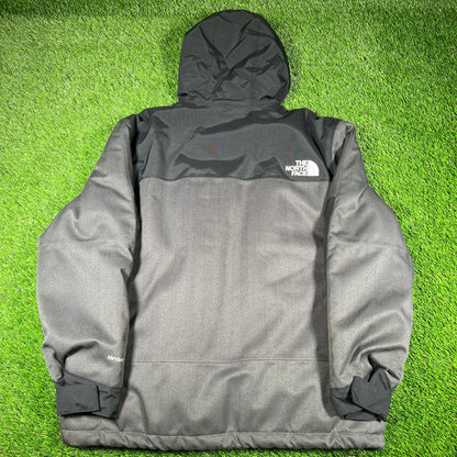 North Face Hyvent Grey Plaid / Black Jacket Size XL USED v16905