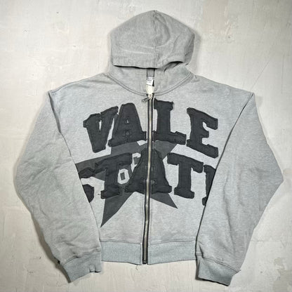 Vale State OG Grey Zip Up Hoodie Size Large USED x18673