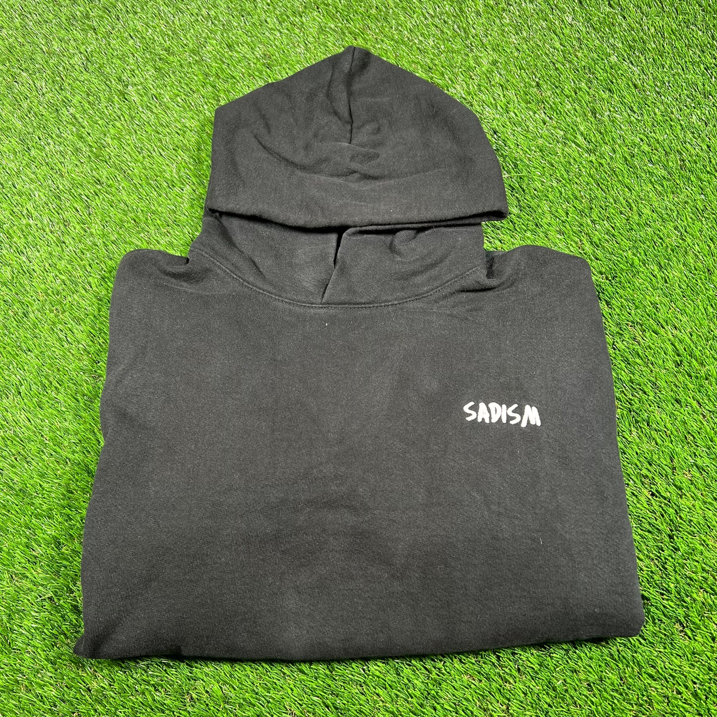 Warren Lotas Sadism Fire Skull Black Hoodie Size XL USED x14673