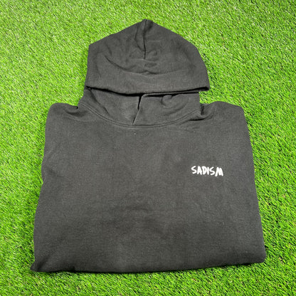 Warren Lotas Sadism Fire Skull Black Hoodie Size XL USED x14673