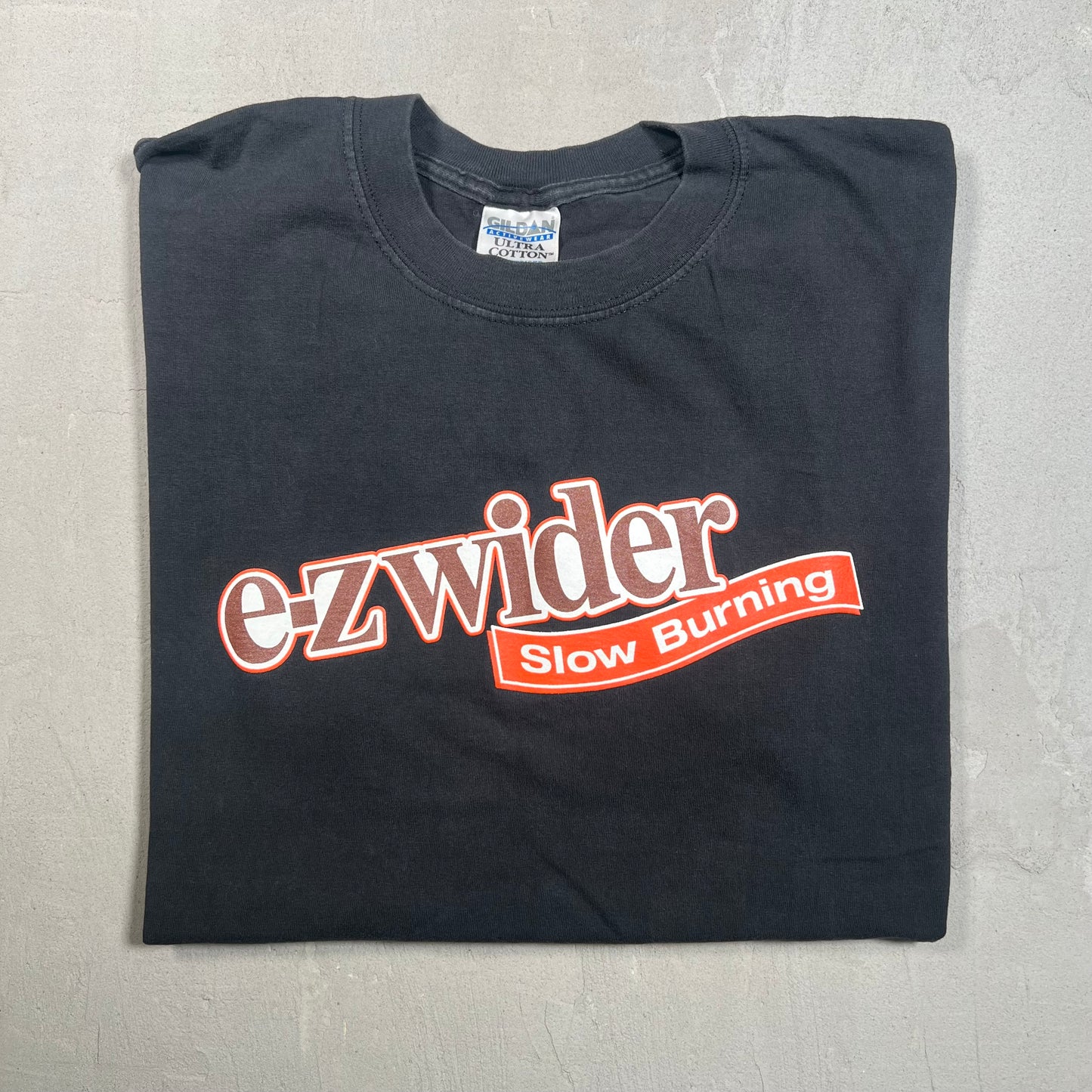 Y2K E-Zwider Slow Buring Black Tee Size XL USED v19399