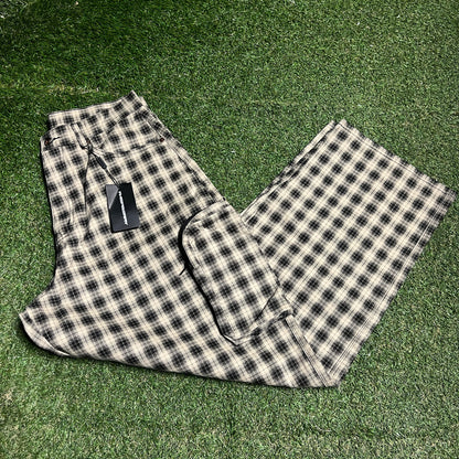 GV Gallery Raspberry Tan Plaid Pants Size Small NEW x14234