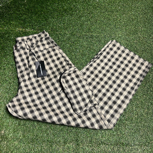 GV Gallery Raspberry Tan Plaid Pants Size Small NEW x14234