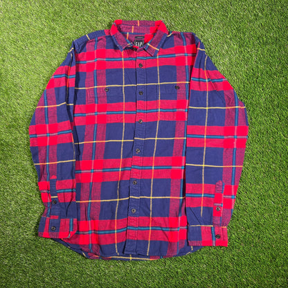 Gap Blue/Red Flannel Size Medium USED v18232