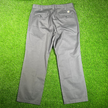 Y2K Carhartt Straight Leg Grey Pants Size 36x30 USED v18069