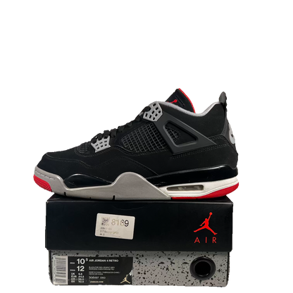 Jordan 4 Bred (2019) Size 10.5 USED s23684