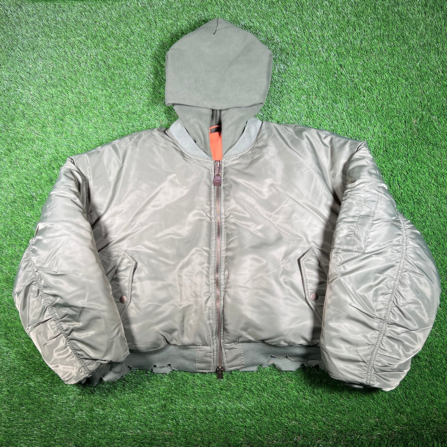 GV Gallery Olive Green Reversible Bomber Jacket Size Medium NEW x15356