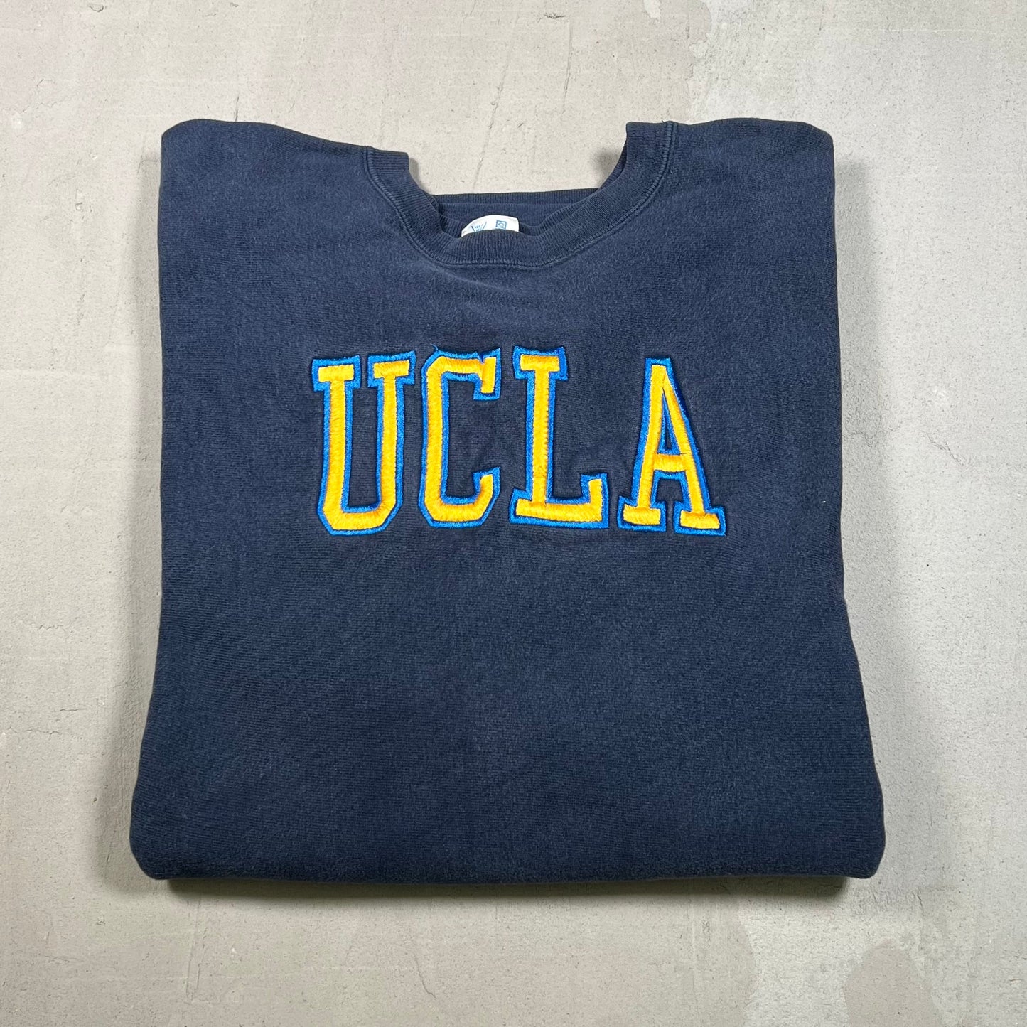 1990s UCLA Reverse Weave Champion Blue Crewneck Size XXL USED v19024