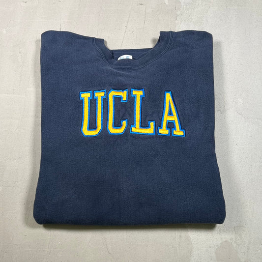 1990s UCLA Reverse Weave Champion Blue Crewneck Size XXL USED v19024