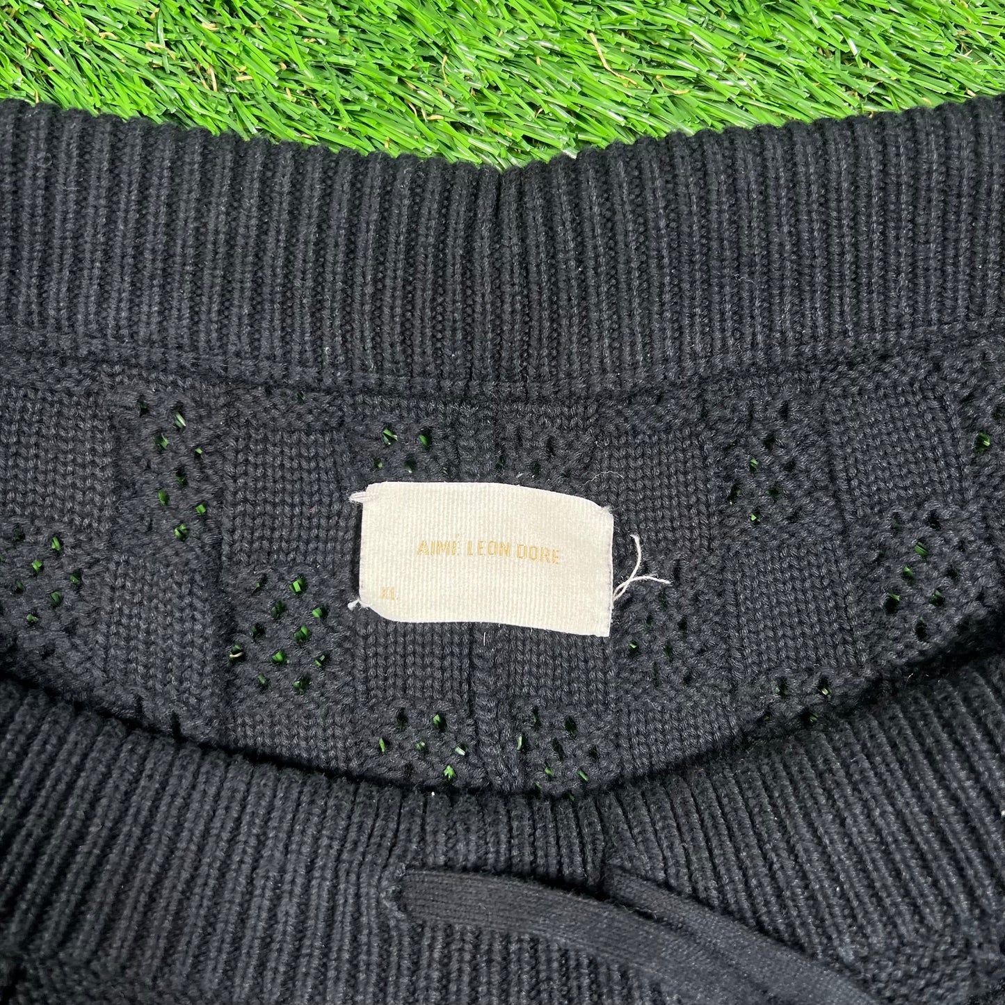 Aime Leon Dore ALD Jacquard Black Knit Shorts Size XL USED x16547