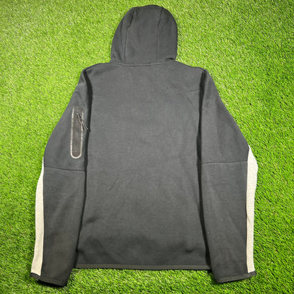 Nike Tech Black/Grey Zip Up Hoodie Size Large USED v16896