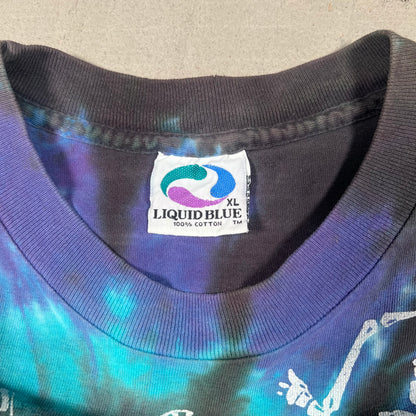 1990 Grateful Dead Spiral Skeleton Tie Dye Size XL USED v19462