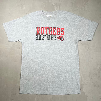 Y2K Rutgers Scarlet Knights Grey Tee Size Medium USED v20073