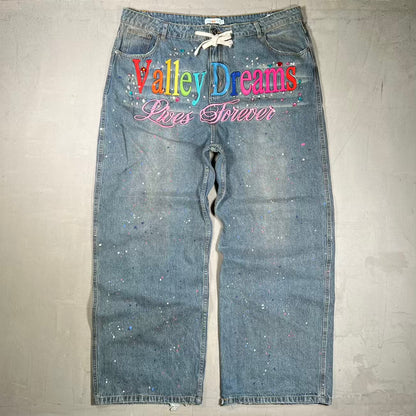 Vale Ice Cream Rhinestone Blue Jeans Size 38 USED x18966