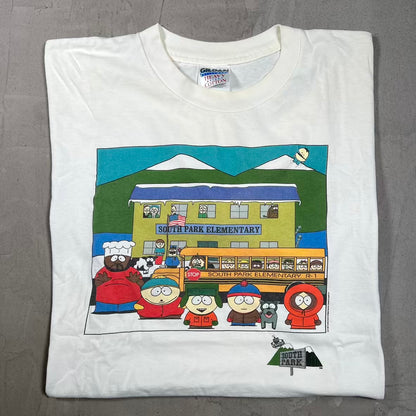 1997 South Park Elementary School Cartoon Promo White Size XL USED v20212