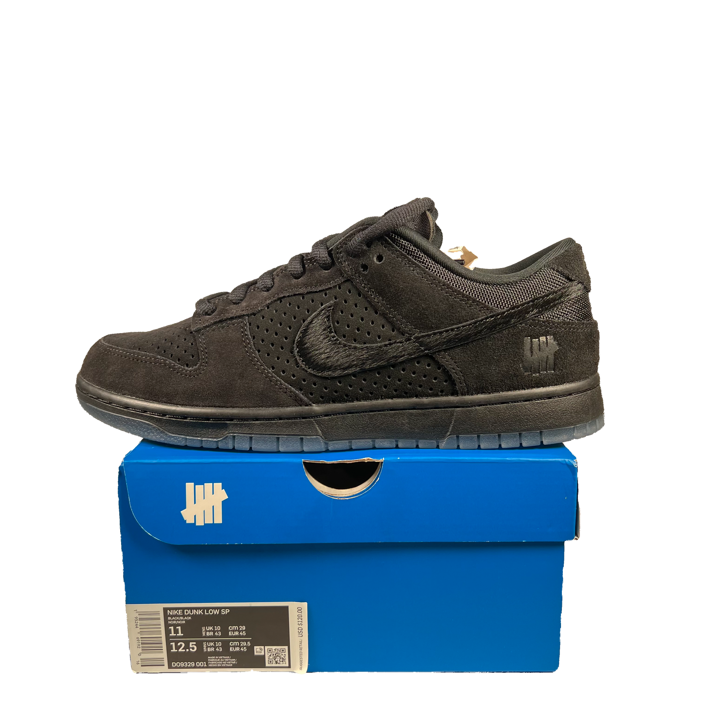 Nike Dunk Low Undefeated "5 On It" Black (2021) Size 11 NEW s19241