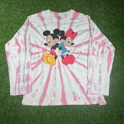 Mickey and Minnie Tie Dye Longlseeve Size Medium USED v16759