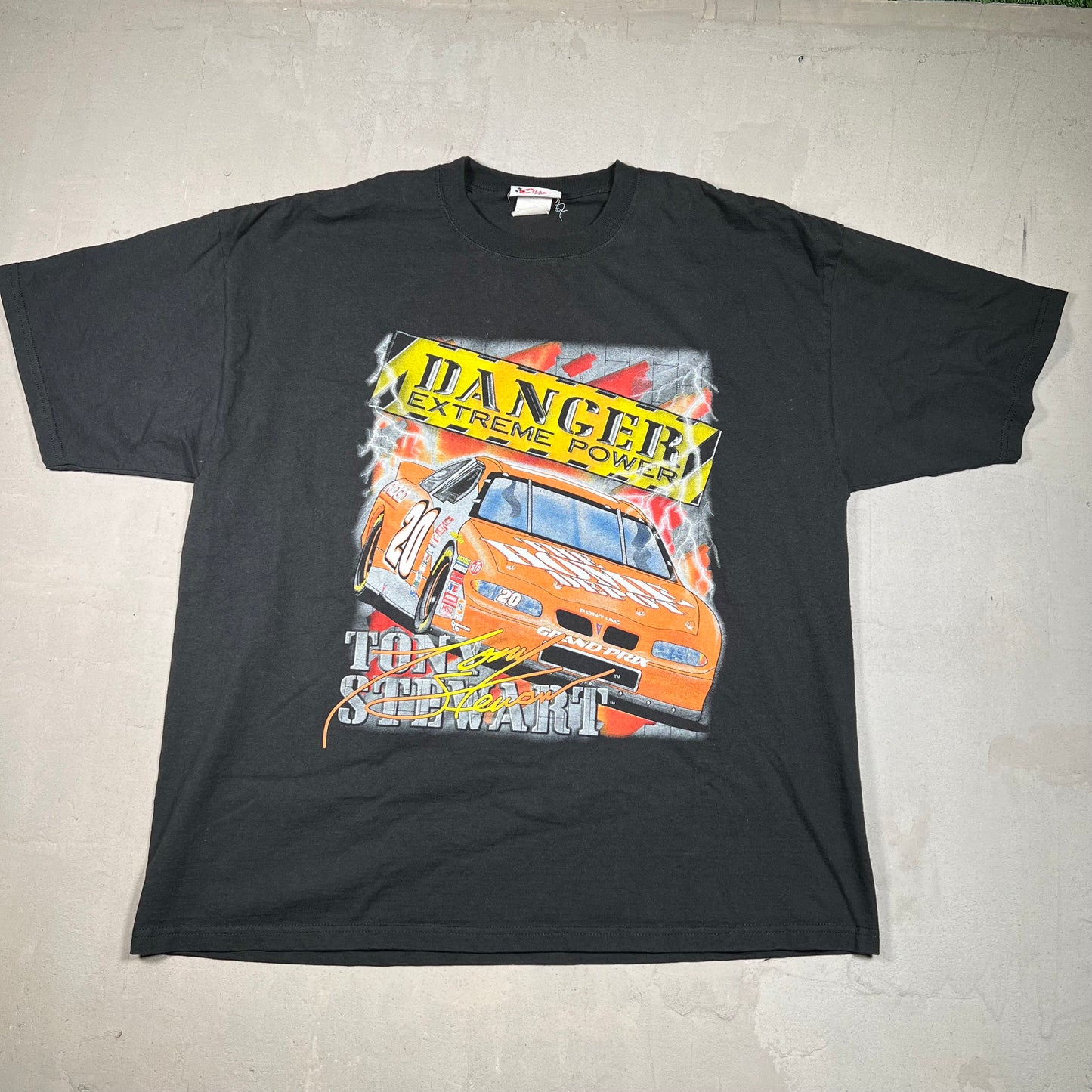 1999 Tony Stewart Nascar Black Tee Size XL USED v19512