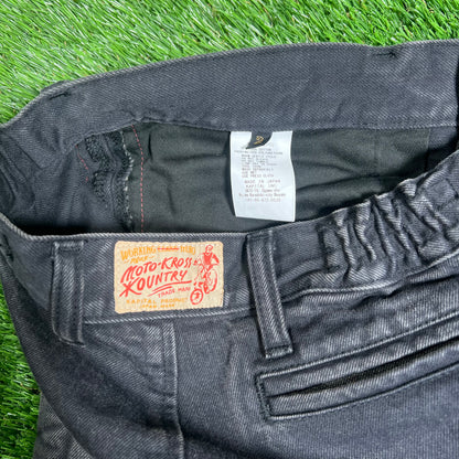 Kapital Black Denim Kountry Motocross Pants Size 2 (Medium) USED x15666