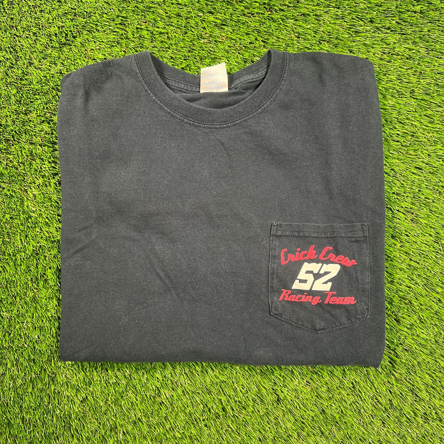 Y2K Crick Crest Racing Black Tee Size Large USED v18331