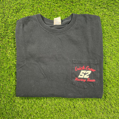 Y2K Crick Crest Racing Black Tee Size Large USED v18331