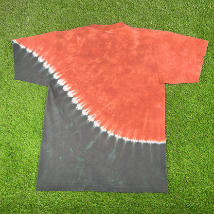 1990s Liquid Blue Elvis Red/Black Tie Dye Tee Size Medium USED v17875