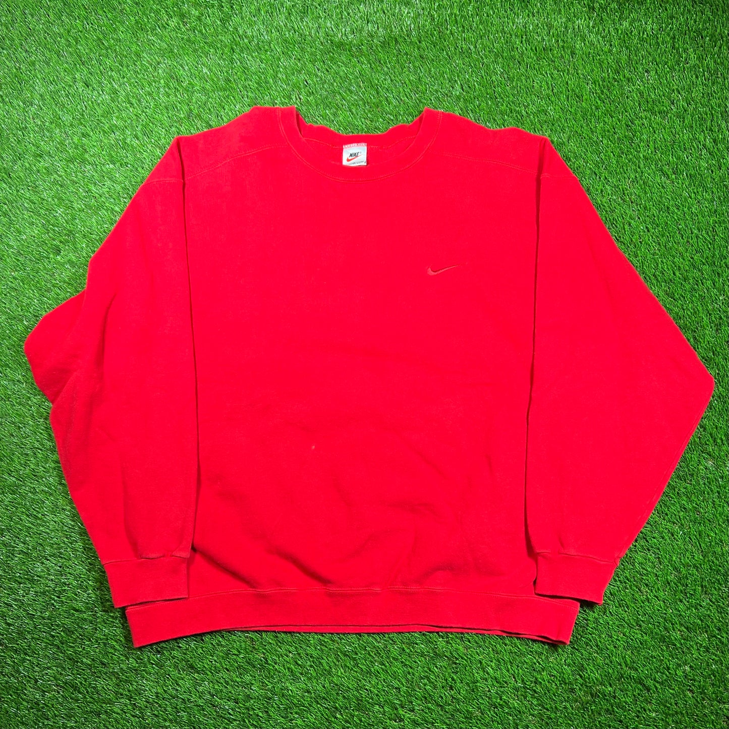 1990s Nike Red/Red Crewneck Size XL USED v18719