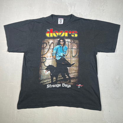 Y2K The Doors "Strange Days" Black Tee Size XL USED v19283
