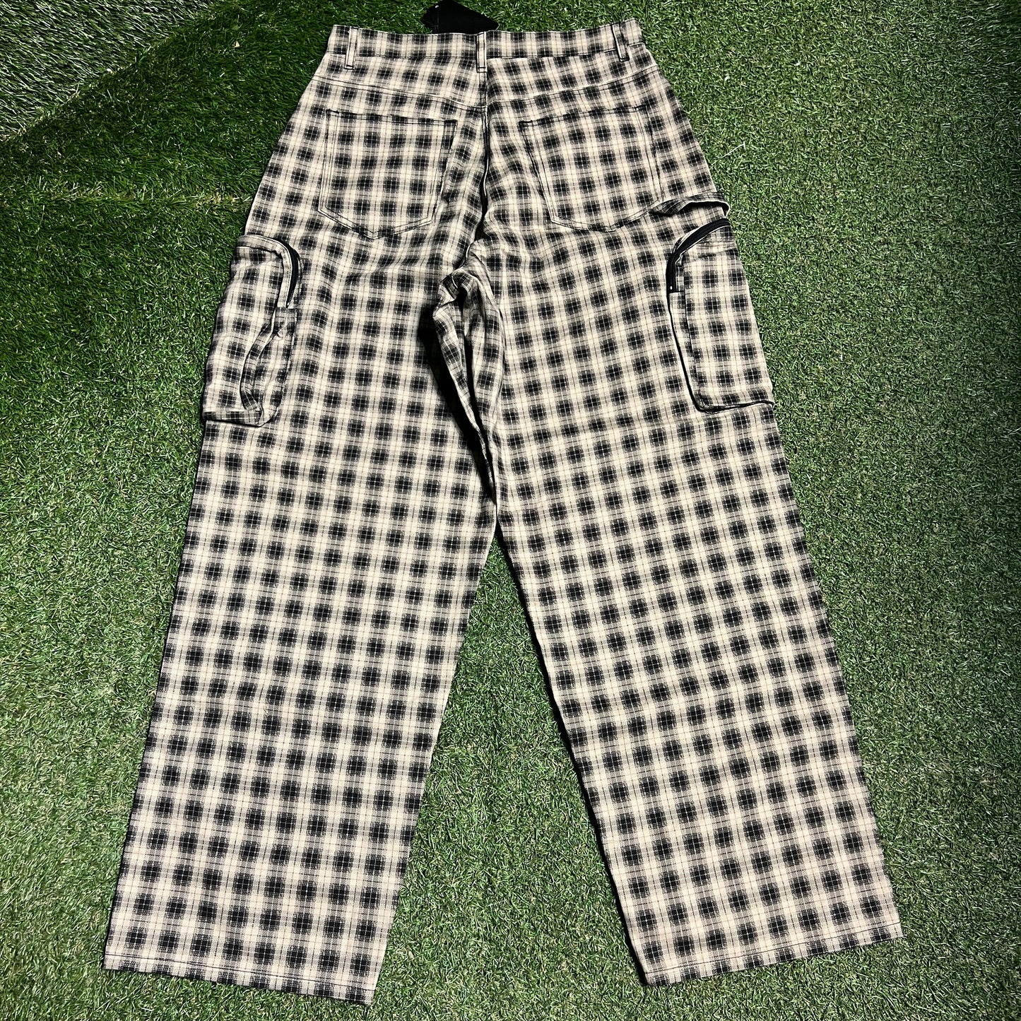 GV Gallery Raspberry Tan Plaid Pants Size Small NEW x14234