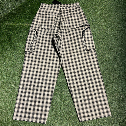 GV Gallery Raspberry Tan Plaid Pants Size Small NEW x14234
