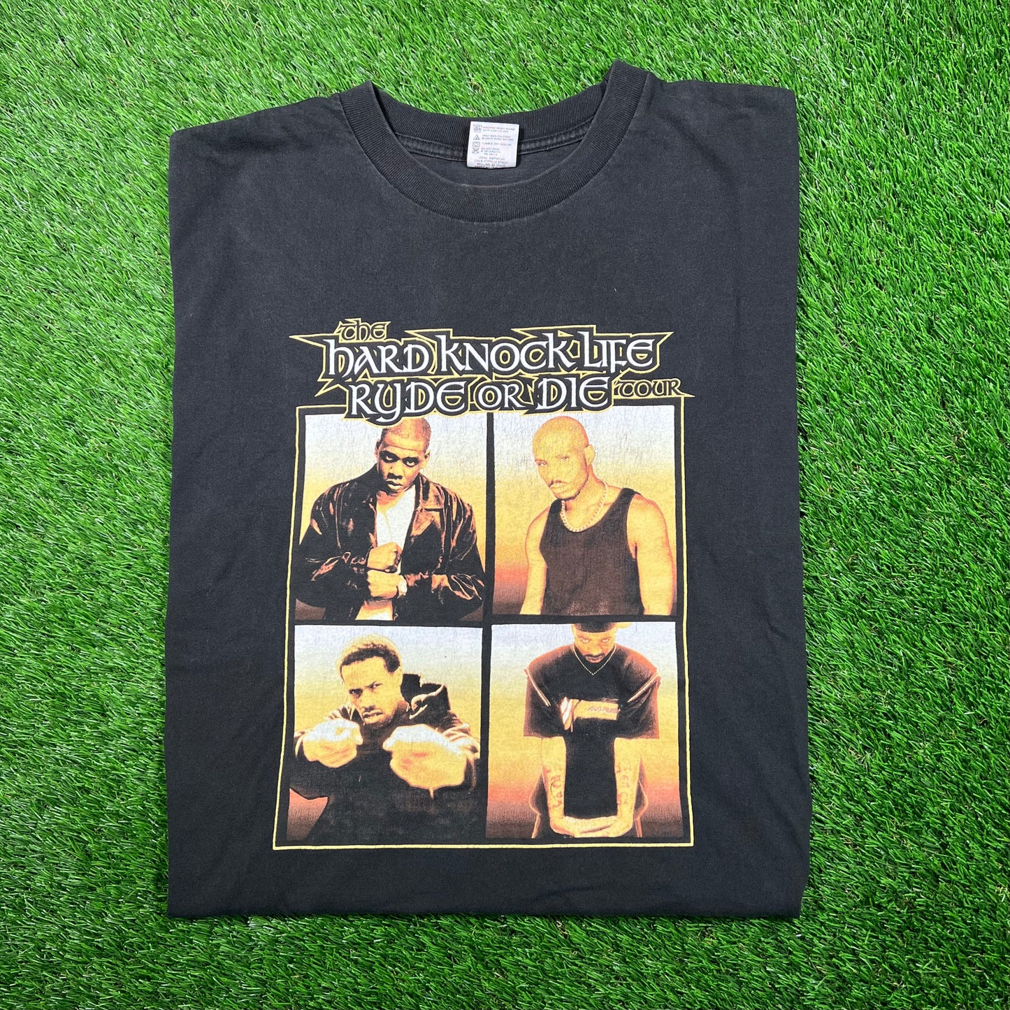2000 Jay Z DMX Hard Knock Life Ryde or Die Tour Black Tee Size XL USED v18667